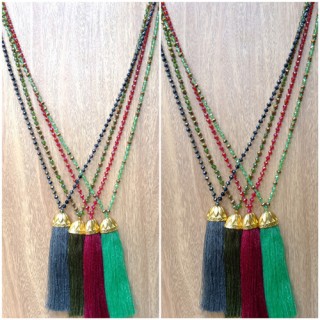 golden bronze caps tassels pendant necklace beads crystal wholesale price